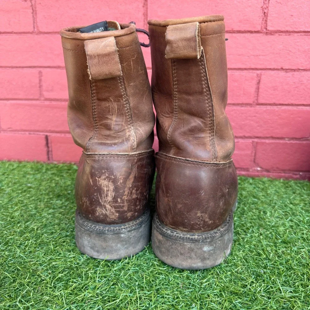 Justin Work Boots Mens Size 9.5 EE Conductor 760 Double Comfort Slip Resist USA‎